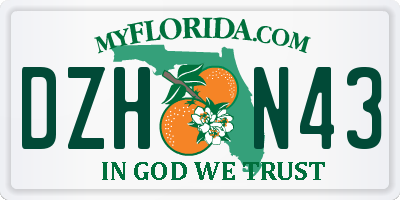 FL license plate DZHN43