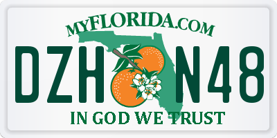 FL license plate DZHN48