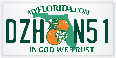 FL license plate DZHN51