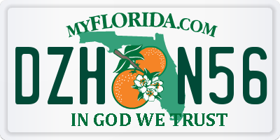 FL license plate DZHN56