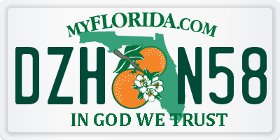 FL license plate DZHN58
