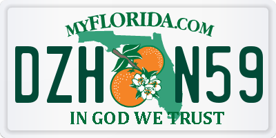 FL license plate DZHN59