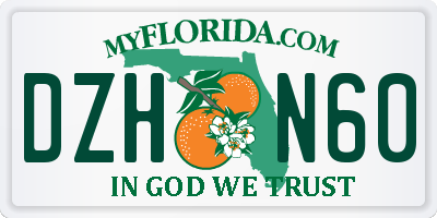 FL license plate DZHN60
