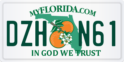 FL license plate DZHN61