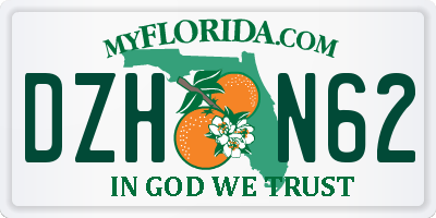 FL license plate DZHN62