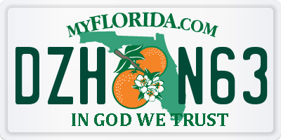 FL license plate DZHN63