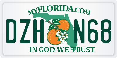 FL license plate DZHN68