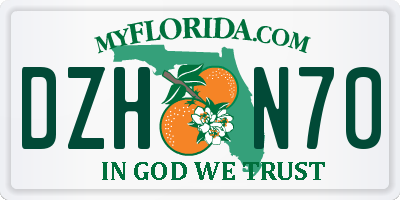 FL license plate DZHN70
