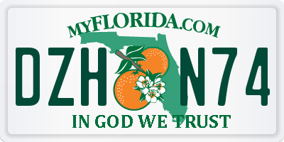 FL license plate DZHN74