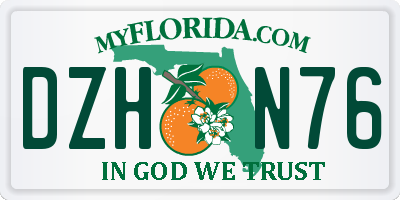 FL license plate DZHN76