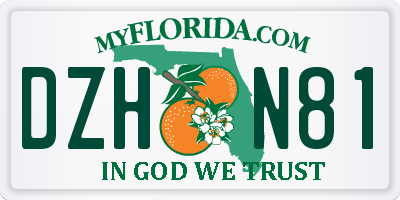 FL license plate DZHN81