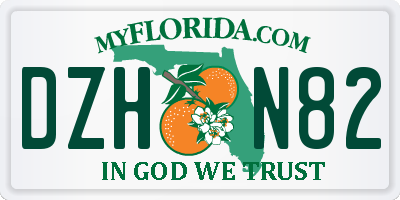 FL license plate DZHN82
