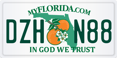 FL license plate DZHN88