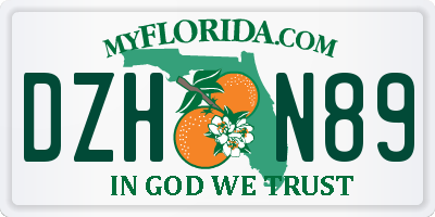 FL license plate DZHN89