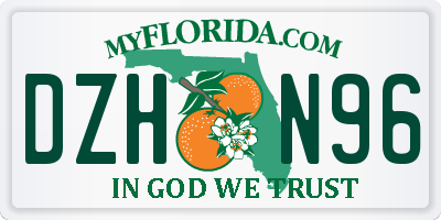 FL license plate DZHN96