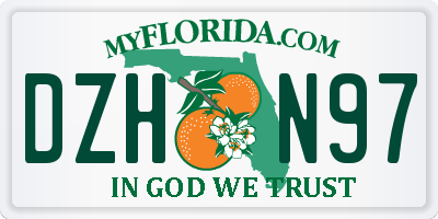 FL license plate DZHN97