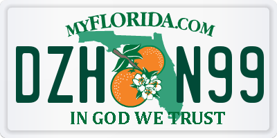 FL license plate DZHN99