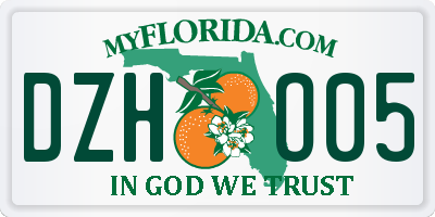 FL license plate DZHO05