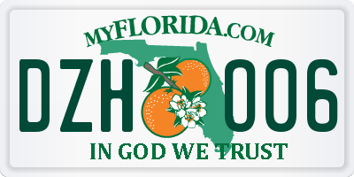 FL license plate DZHO06