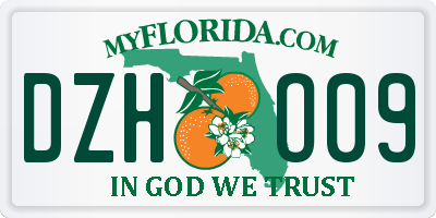FL license plate DZHO09