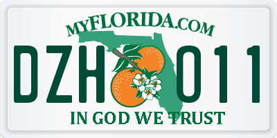 FL license plate DZHO11