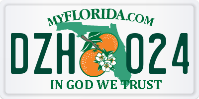 FL license plate DZHO24