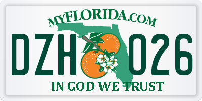 FL license plate DZHO26
