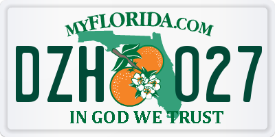 FL license plate DZHO27
