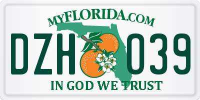 FL license plate DZHO39
