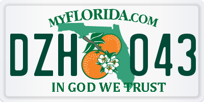 FL license plate DZHO43