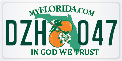 FL license plate DZHO47