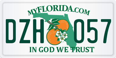 FL license plate DZHO57