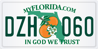 FL license plate DZHO60