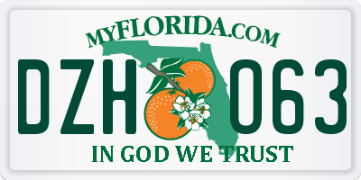FL license plate DZHO63