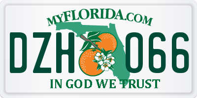 FL license plate DZHO66