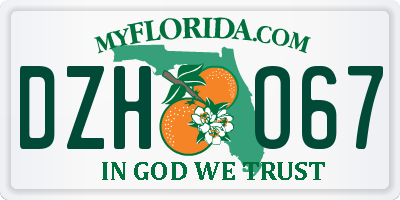 FL license plate DZHO67