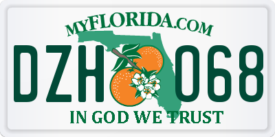 FL license plate DZHO68