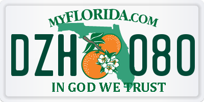 FL license plate DZHO80