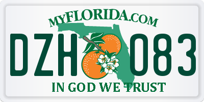 FL license plate DZHO83