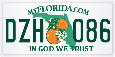 FL license plate DZHO86