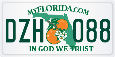 FL license plate DZHO88