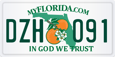 FL license plate DZHO91