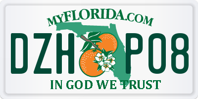 FL license plate DZHP08