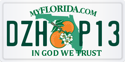 FL license plate DZHP13