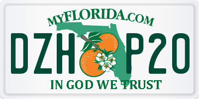 FL license plate DZHP20