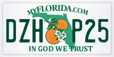 FL license plate DZHP25