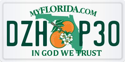 FL license plate DZHP30