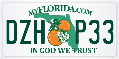 FL license plate DZHP33