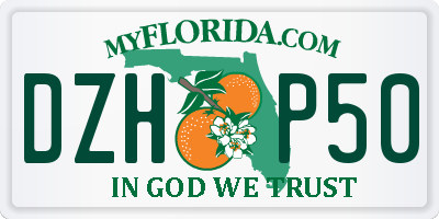FL license plate DZHP50