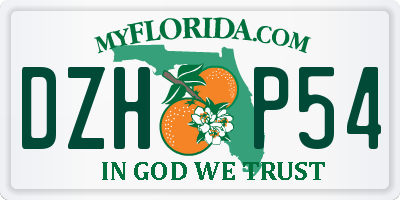 FL license plate DZHP54